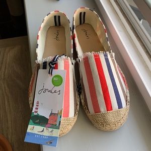 Joules espadrilles size 6 Shelbury stripe red blue sandals shoes me with tag